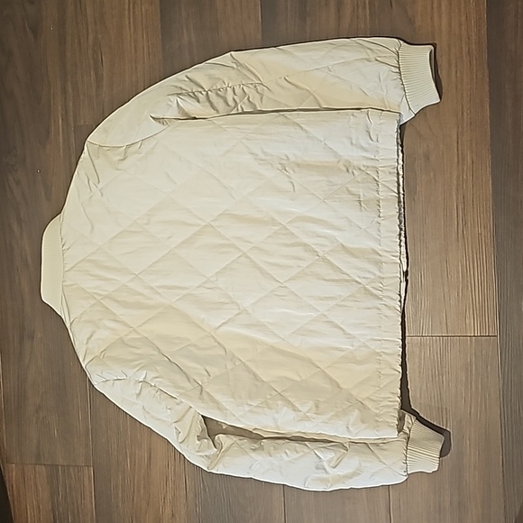 Nine West Quilted Bomber Jacket, Sand Dune, Size L - Picture 7 of 8